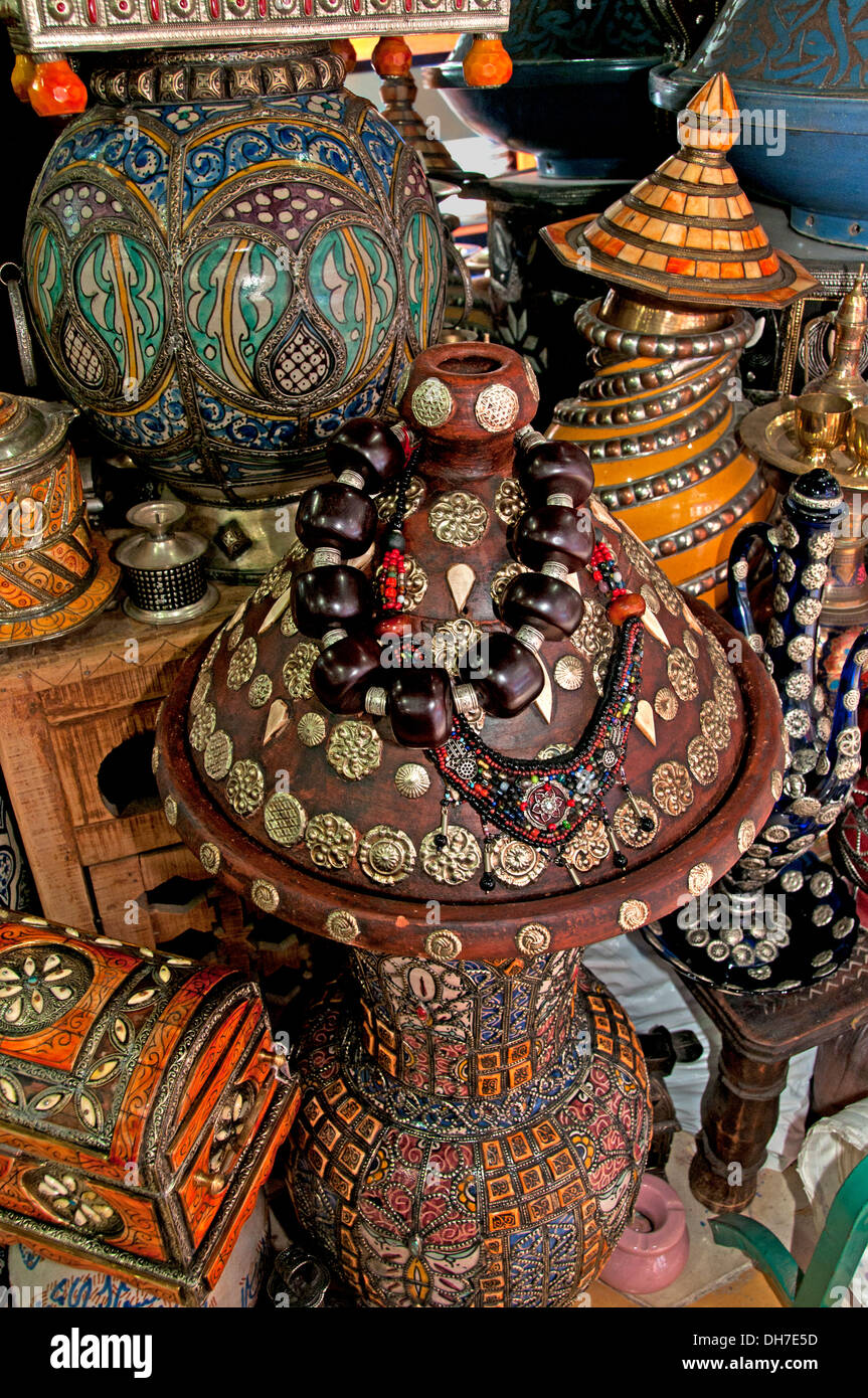 Antique Shop Maroc Marrakech Medina Souk Banque D'Images