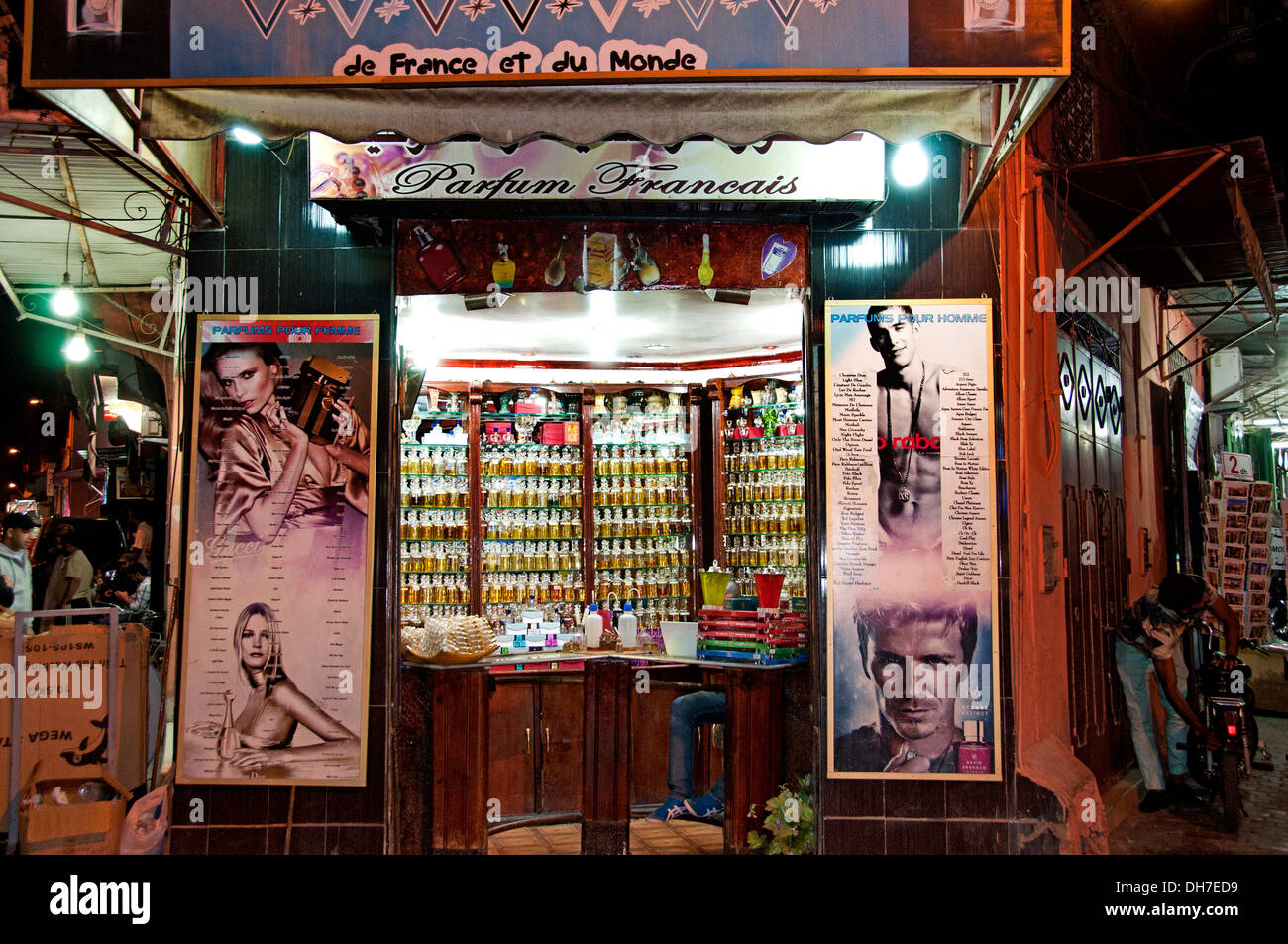 Parfum parfumerie Morocca Marrakech Francais Banque D'Images