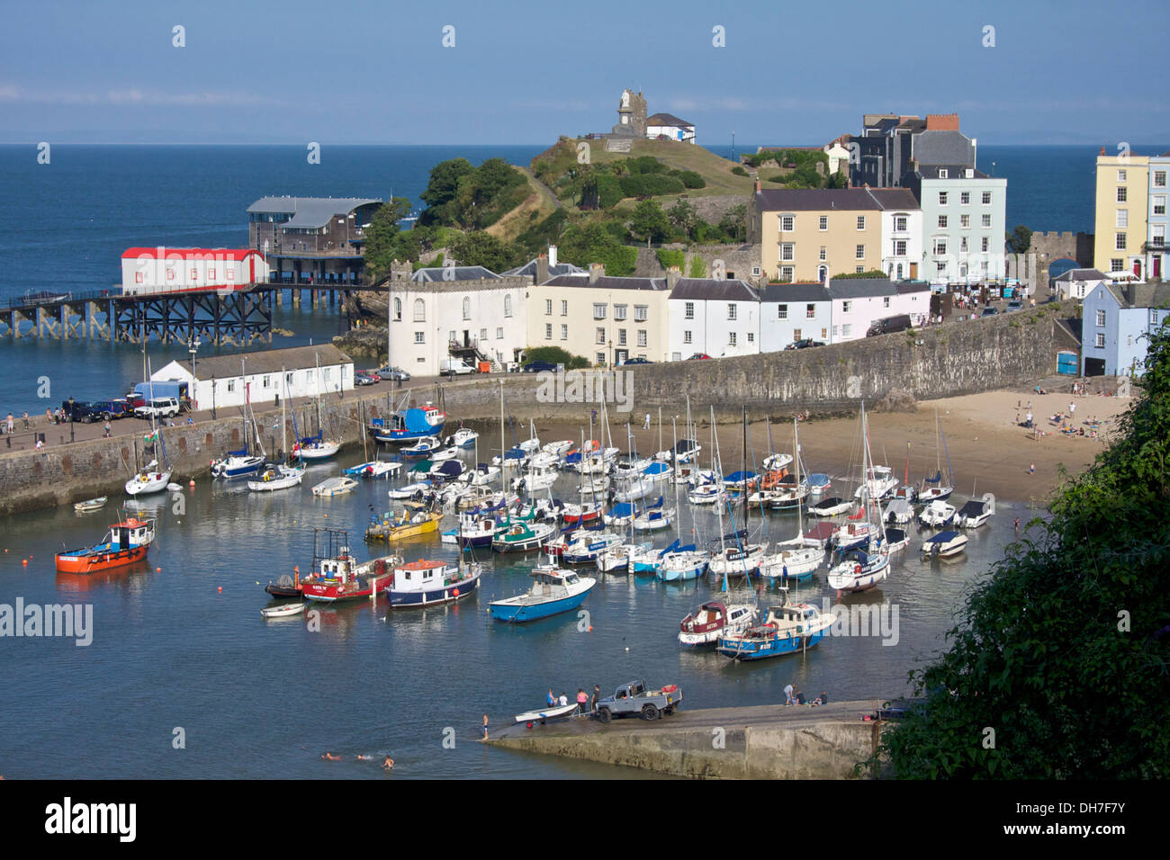 Port de Tenby, Pembrokeshire, Pays de Galles, Royaume-Uni Banque D'Images