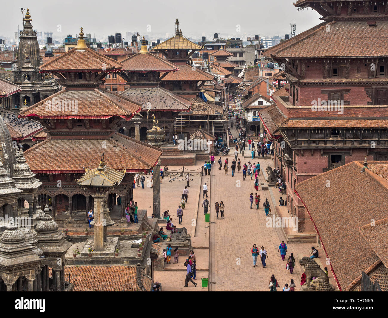 Anciens temples et bâtiments de Patan Durbar Square, Katmandou, Népal. Banque D'Images