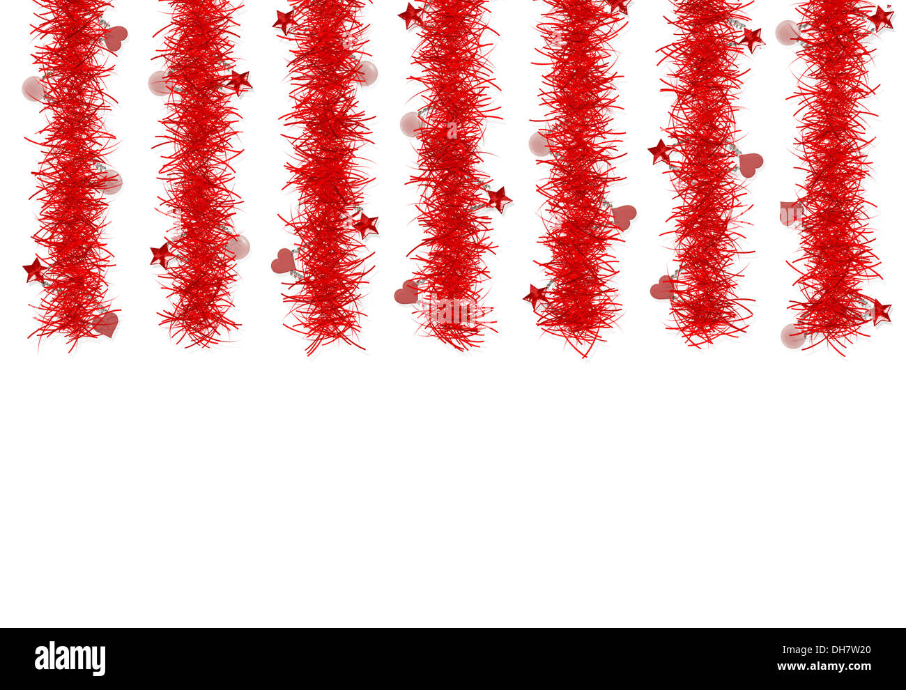 Décoration de Noël rouge sur fond blanc pour le texte en blanc Banque D'Images