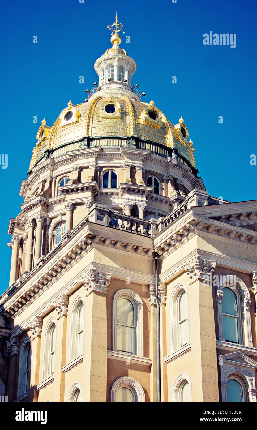 Iowa State Capitol. Rendez-vous des Moines ! Banque D'Images
