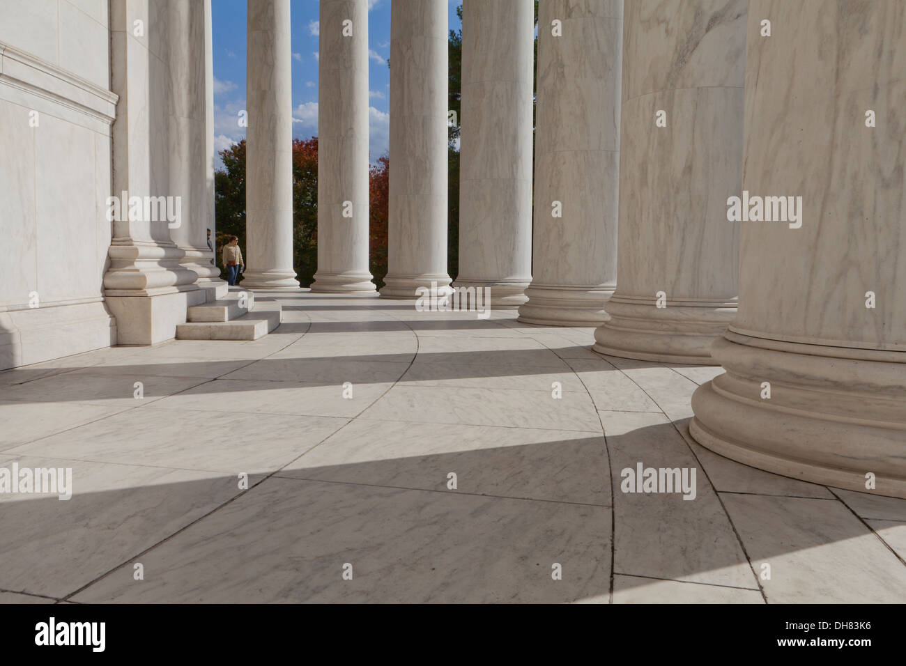 Colonnes de marbre de Thomas Jefferson Memorial - Washington, DC USA Banque D'Images