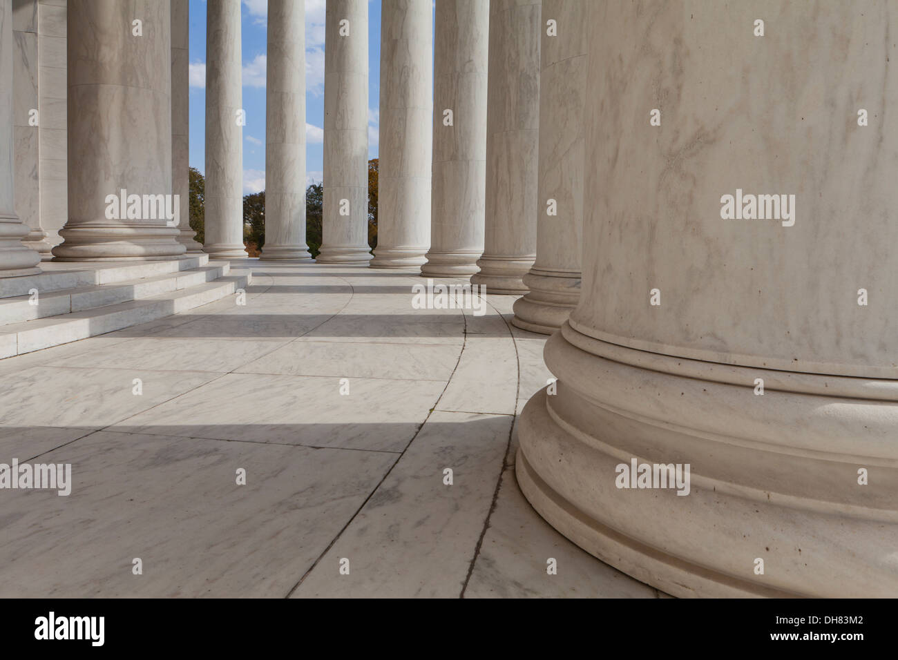 Colonnes de marbre de Thomas Jefferson Memorial - Washington, DC USA Banque D'Images