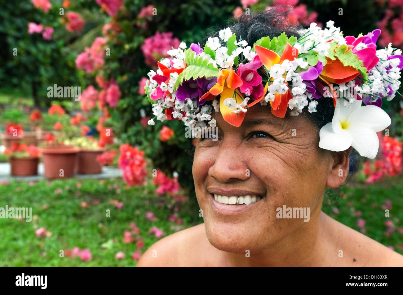 Portrait De Lîle Polynésienne De Tahiti Pacifique Femelle