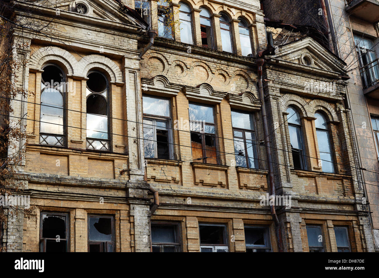 Vieille maison abandonnée à Kiev Banque D'Images