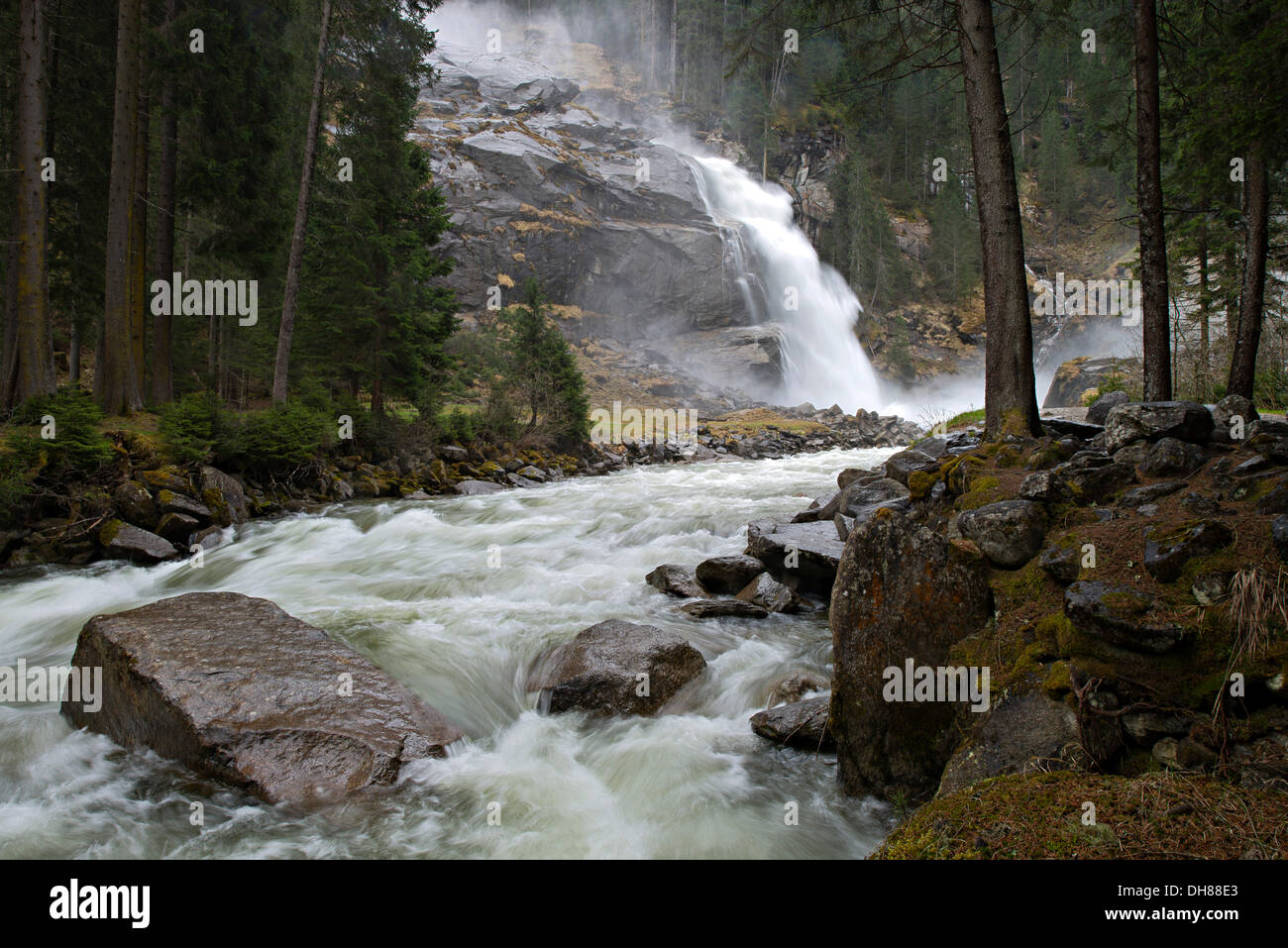 Chutes de Krimml, lower falls, Krimml, Salzbourg, Autriche Banque D'Images