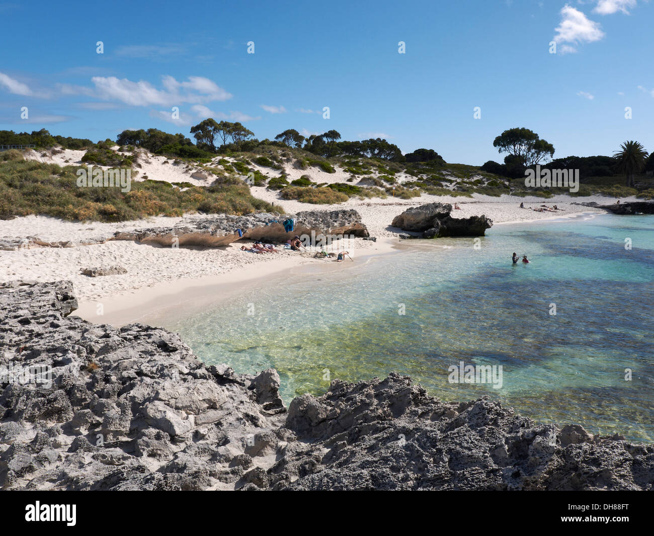 Une belle plage sur la réserve naturelle de Rottnest Island en Australie occidentale Banque D'Images