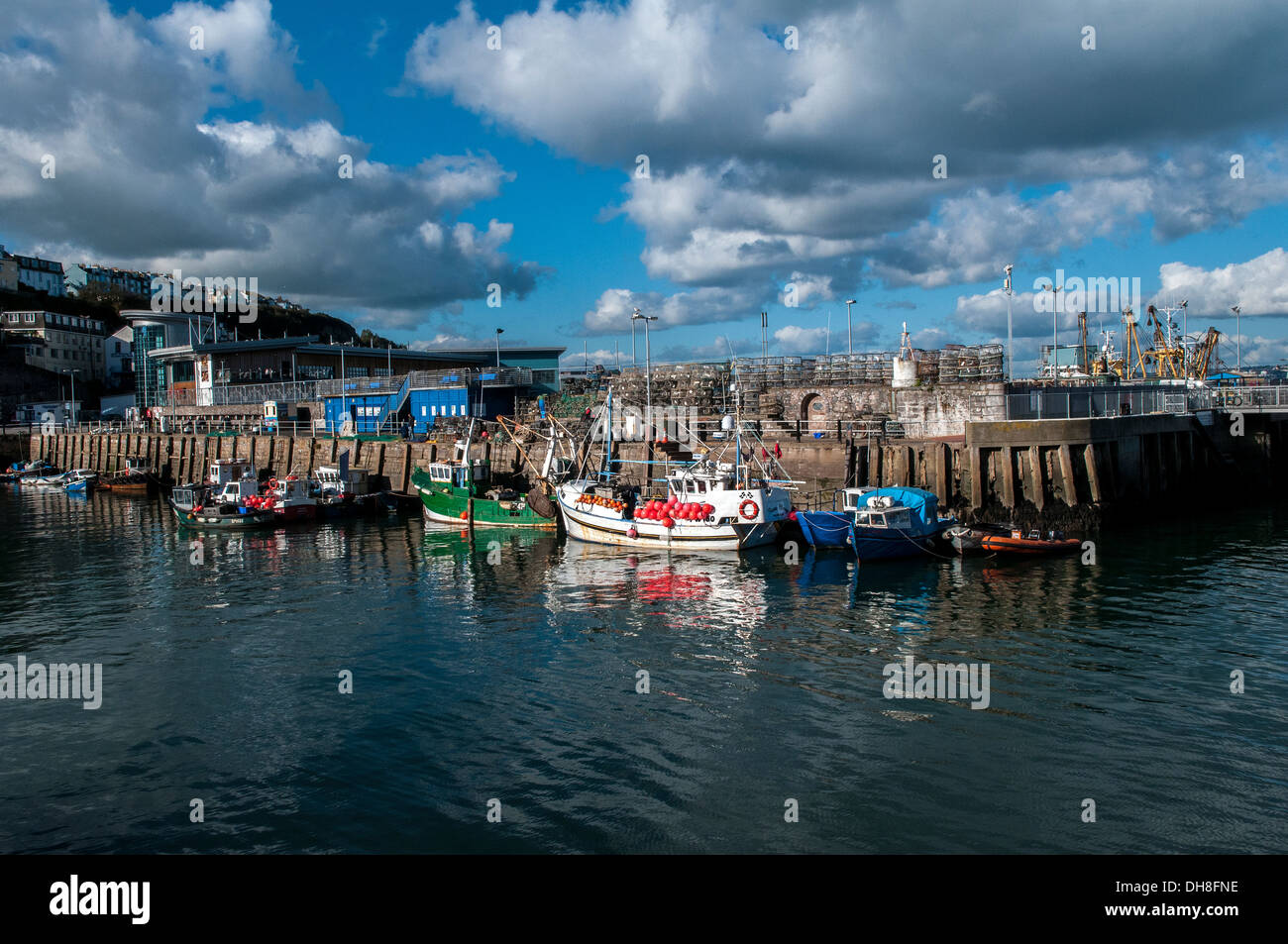 Pêche, voile, Brixham, flotte de pêche.les poissons, marché, flotte, fishingboat, mer, pêcheur, trawler, moderne, port, pêche, littoral, Banque D'Images