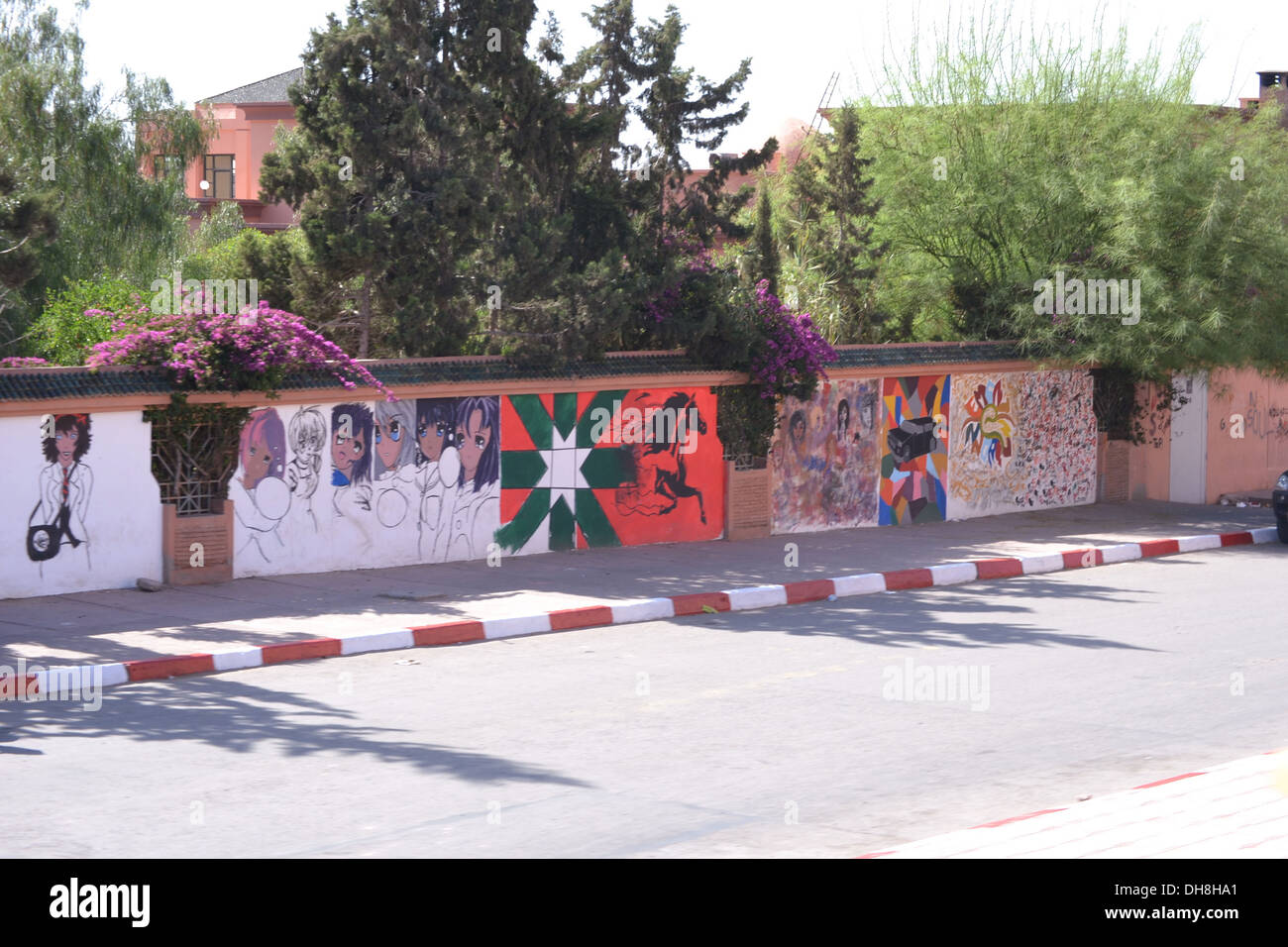 Graffitis sur les murs à Marrakech Banque D'Images