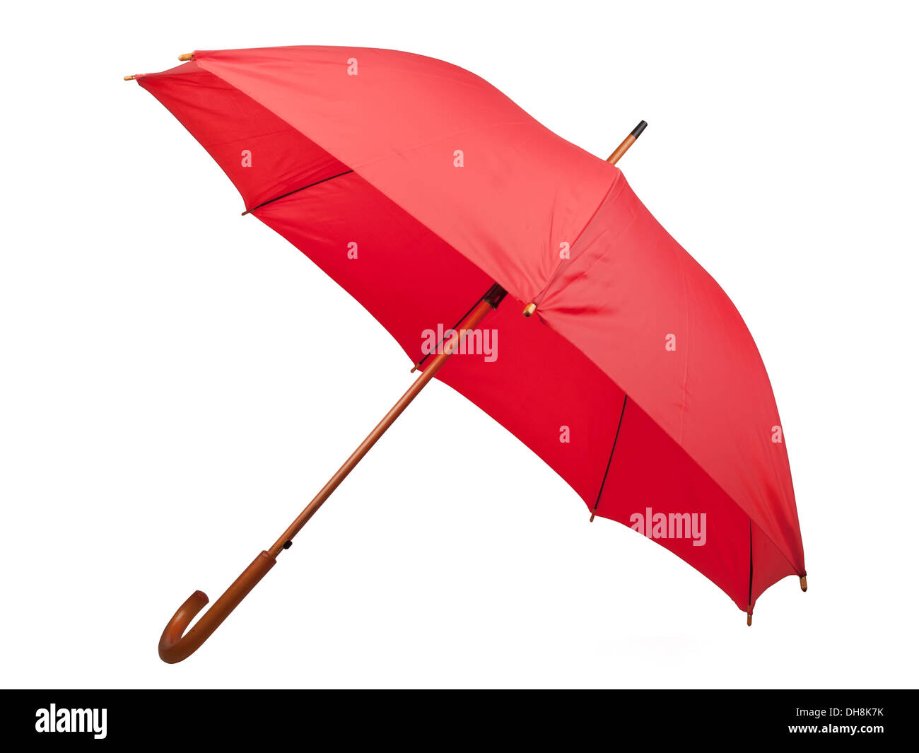 Parapluie rouge isolé sur fond blanc Banque D'Images