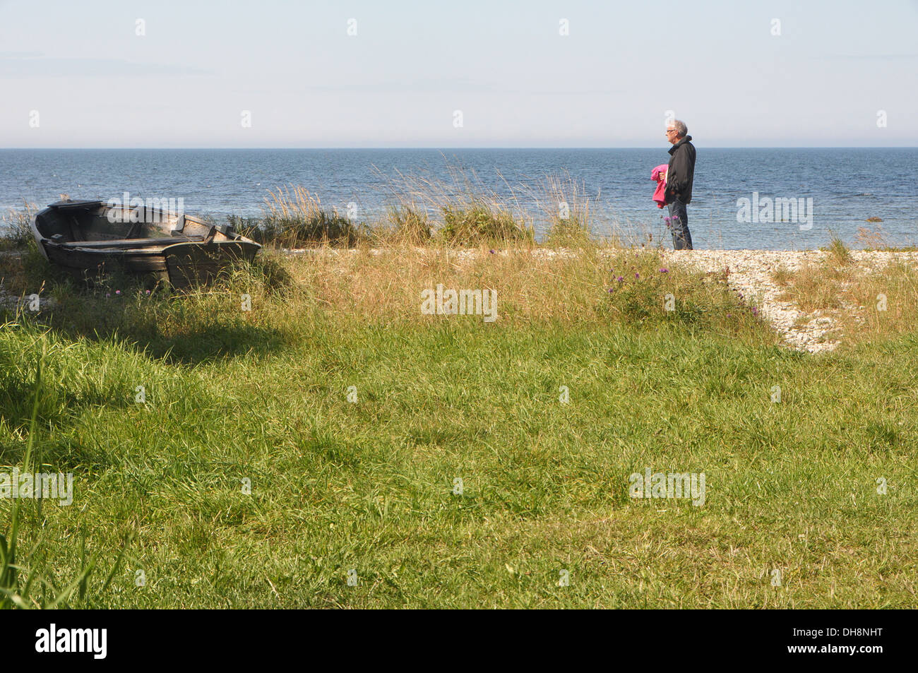 Il s'agit d'une vue sur la mer à partir de la Suède Gotland Lummelunda. Banque D'Images