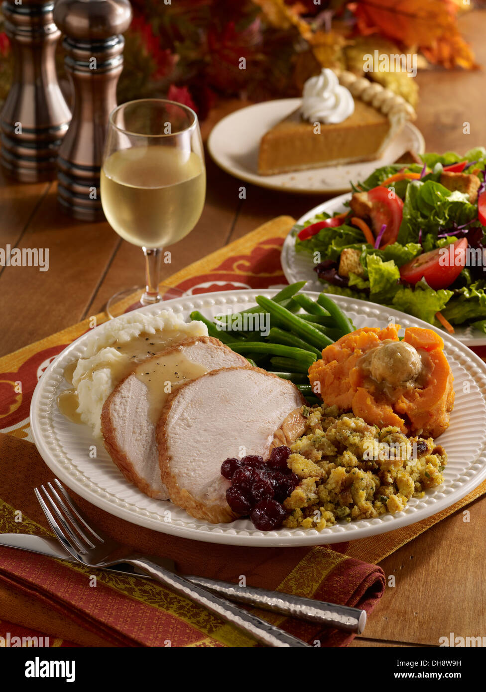 Souper à la dinde de Thanksgiving Banque D'Images