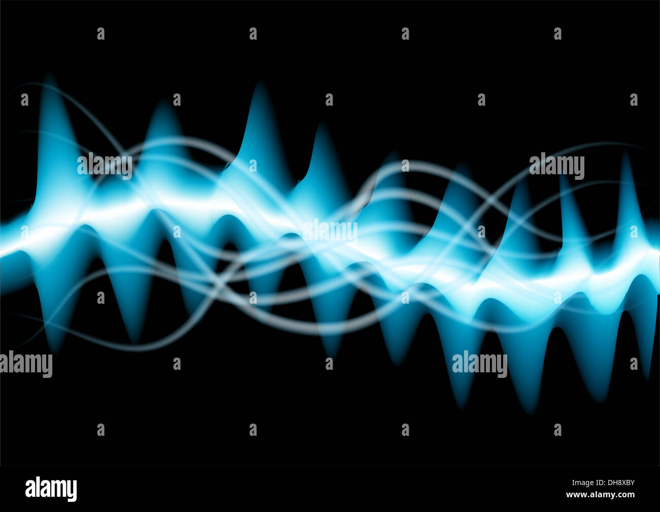 Vague de Lumière sur un fond noir. Banque D'Images