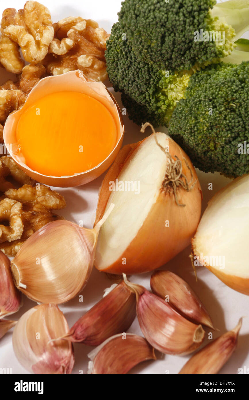 Les Aliments Riches En Soufre Banque Dimages Photo Stock