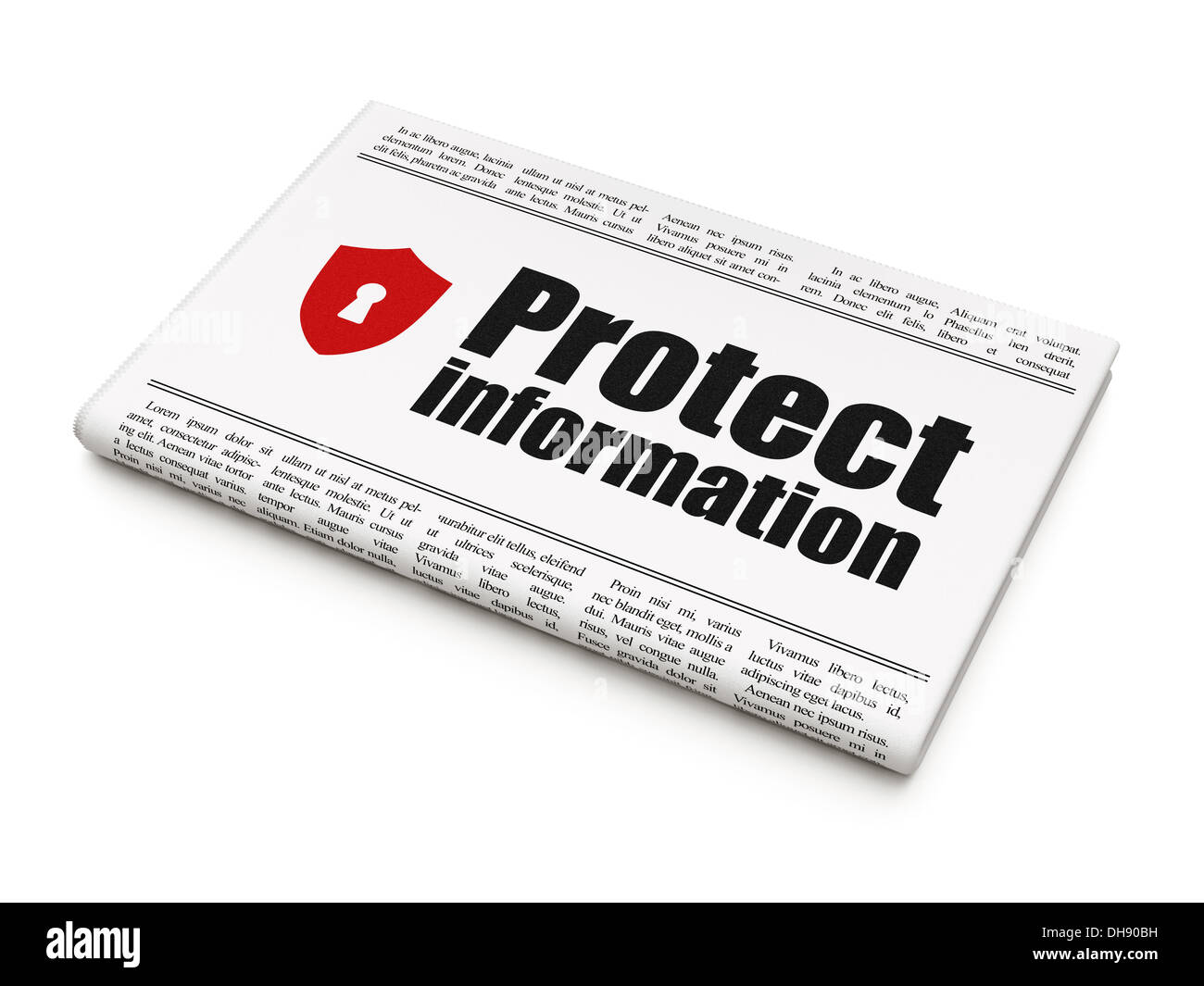 Actualités Sécurité concept : un journal avec protection de l'information Banque D'Images