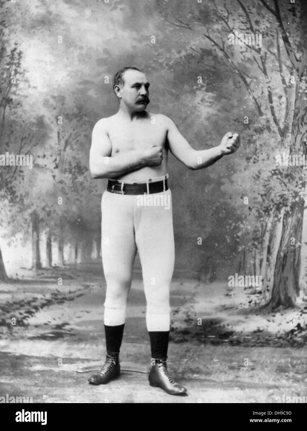 Jem Mace, 1831-1910, comité permanent avec les poings. Champion de boxe anglaise Banque D'Images