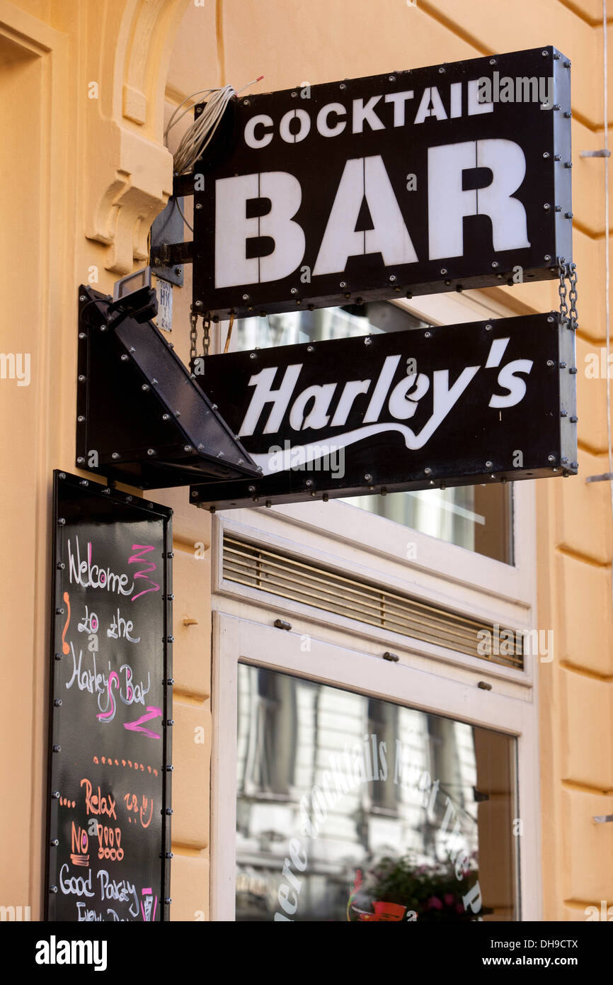 Harley's Bar dans la rue Dlouha Prague Praha République Tchèque, de l'Europe Banque D'Images