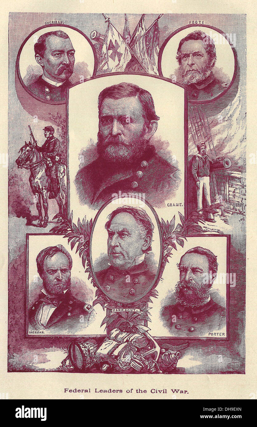 Les dirigeants fédéraux des États-Unis la guerre civile - 1861-1865 Banque D'Images
