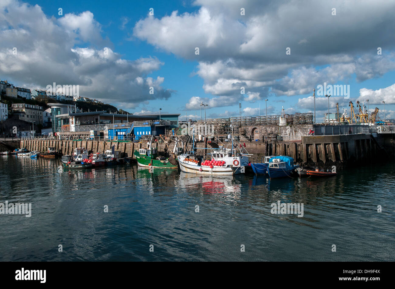 Pêche, voile, Brixham, flotte de pêche.les poissons, marché, flotte, fishingboat, mer, pêcheur, trawler, moderne, port, pêche, littoral, Banque D'Images