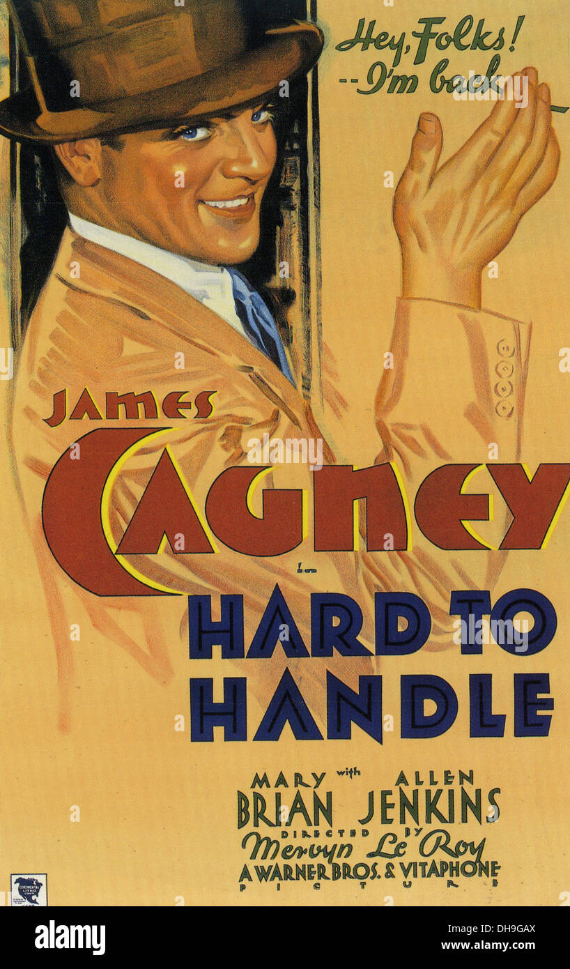 Difficile à gérer pour l'affiche 1933 film Warner Bros avec James Cagney Banque D'Images