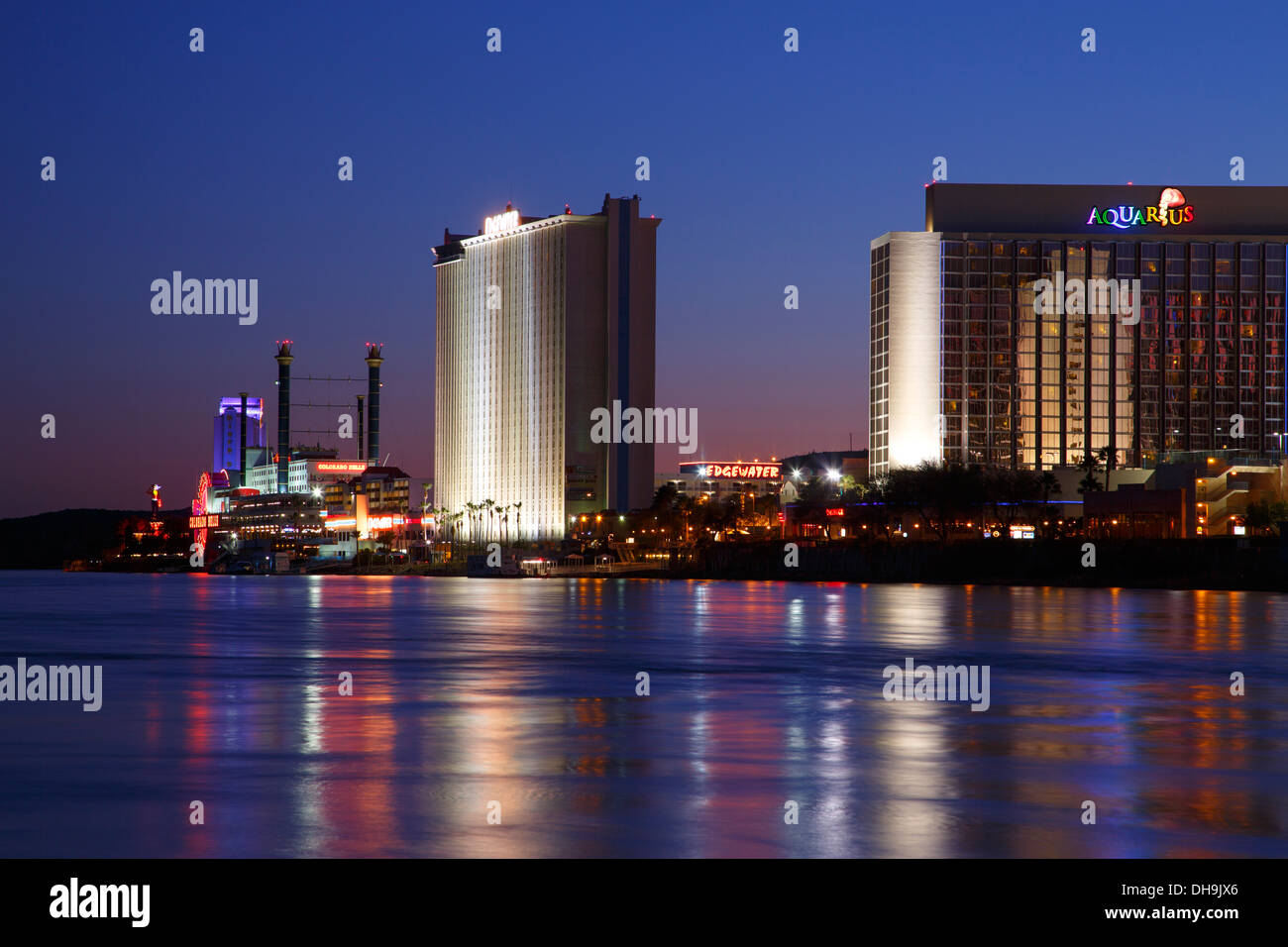 Casinos le long de la rivière Colorado, Laughlin, Nevada. Banque D'Images