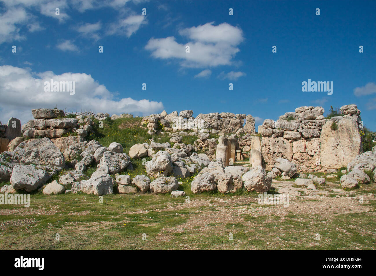 Site du patrimoine mondial de l'Ġgantija temples sur Gozo, deuxième plus vieux du monde les structures religieuses. Gozo. Banque D'Images