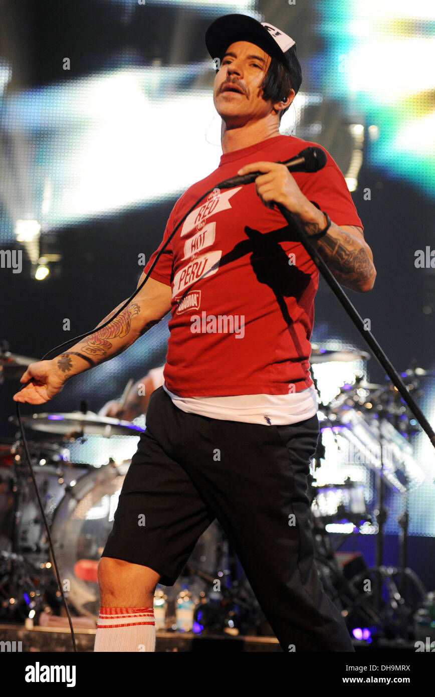 Anthony Kiedis des Red Hot Chili Peppers à Bank Atlantic Center Lever du soleil,Floride - 02.04.12 Banque D'Images