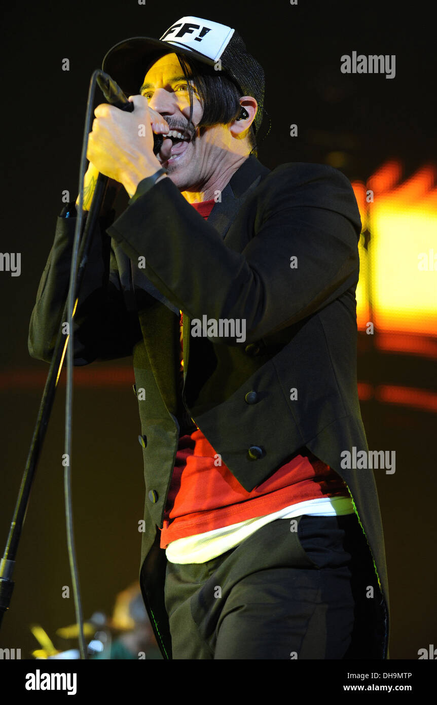 Anthony Kiedis des Red Hot Chili Peppers à Bank Atlantic Center Lever du soleil,Floride - 02.04.12 Banque D'Images
