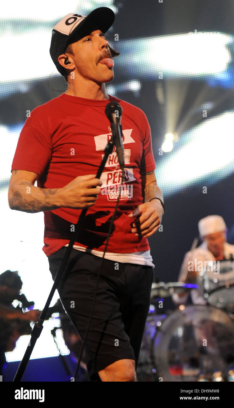 Anthony Kiedis des Red Hot Chili Peppers à Bank Atlantic Center Lever du soleil,Floride - 02.04.12 Banque D'Images