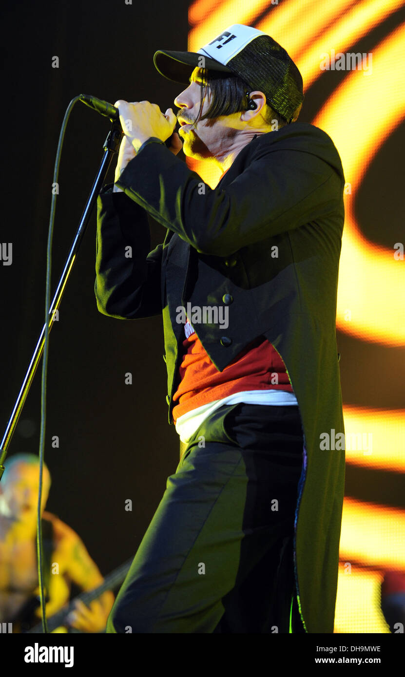 Anthony Kiedis des Red Hot Chili Peppers à Bank Atlantic Center Lever du soleil,Floride - 02.04.12 Banque D'Images