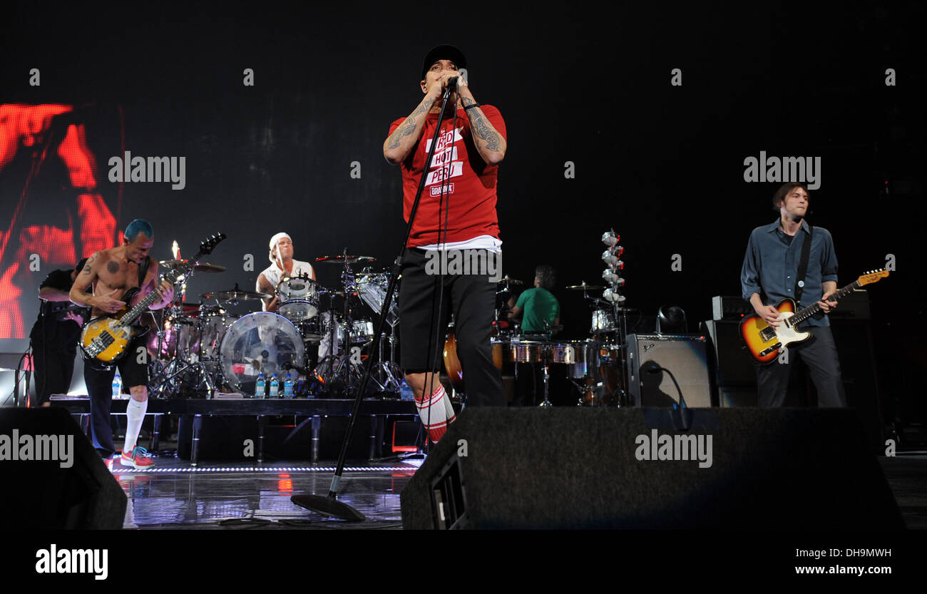 Anthony Kiedis des Red Hot Chili Peppers à Bank Atlantic Center Lever du soleil,Floride - 02.04.12 Banque D'Images