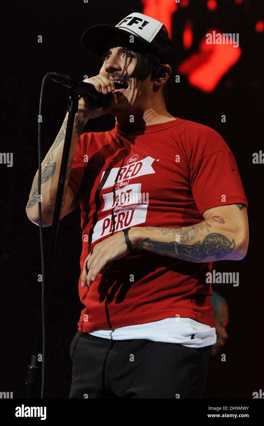 Anthony Kiedis des Red Hot Chili Peppers à Bank Atlantic Center Lever du soleil,Floride - 02.04.12 Banque D'Images