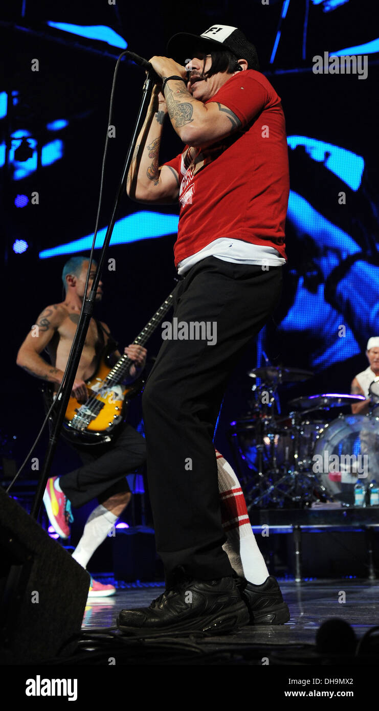 Anthony Kiedis des Red Hot Chili Peppers à Bank Atlantic Center Lever du soleil,Floride - 02.04.12 Banque D'Images