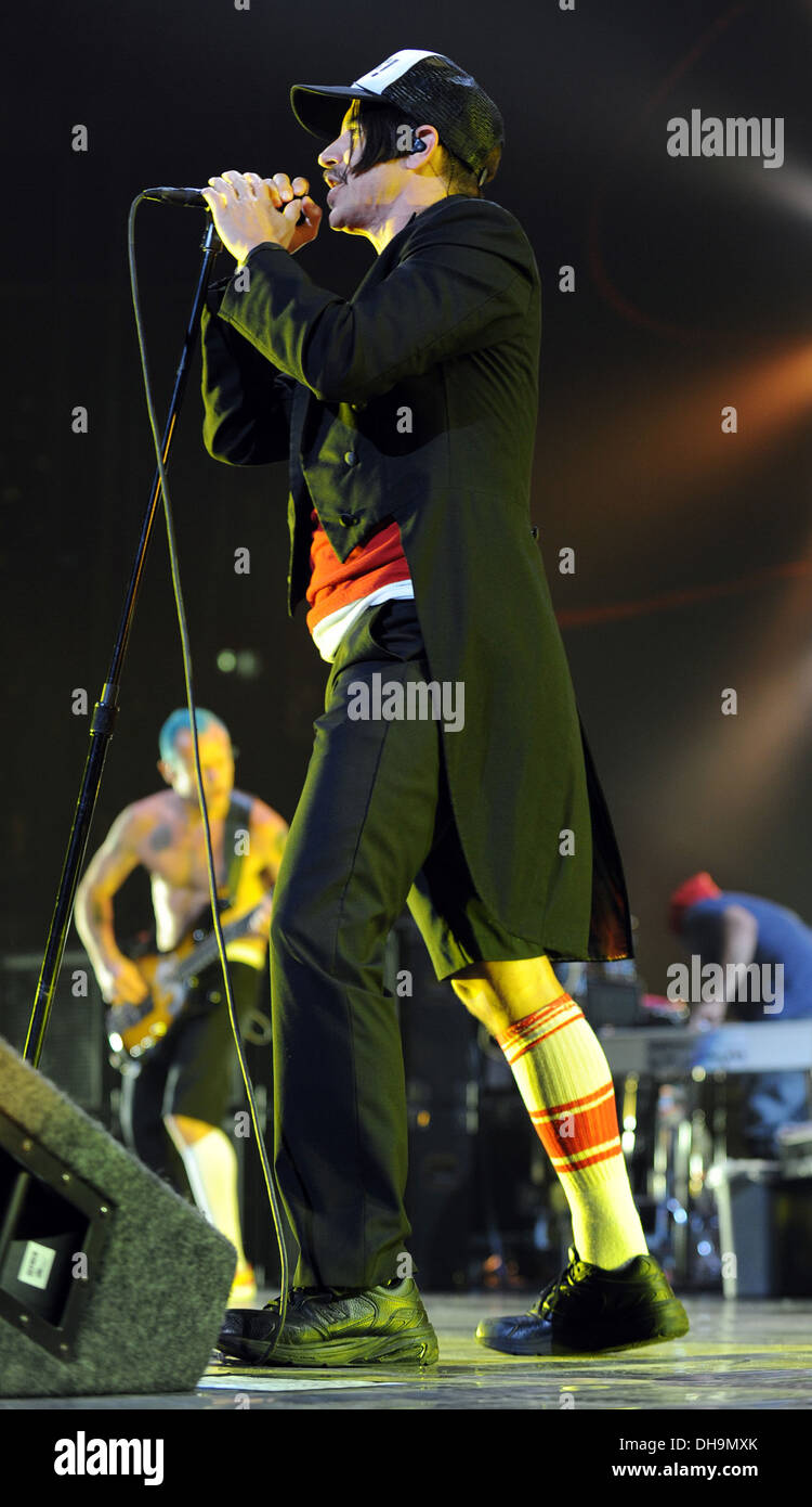 Anthony Kiedis des Red Hot Chili Peppers à Bank Atlantic Center Lever du soleil,Floride - 02.04.12 Banque D'Images