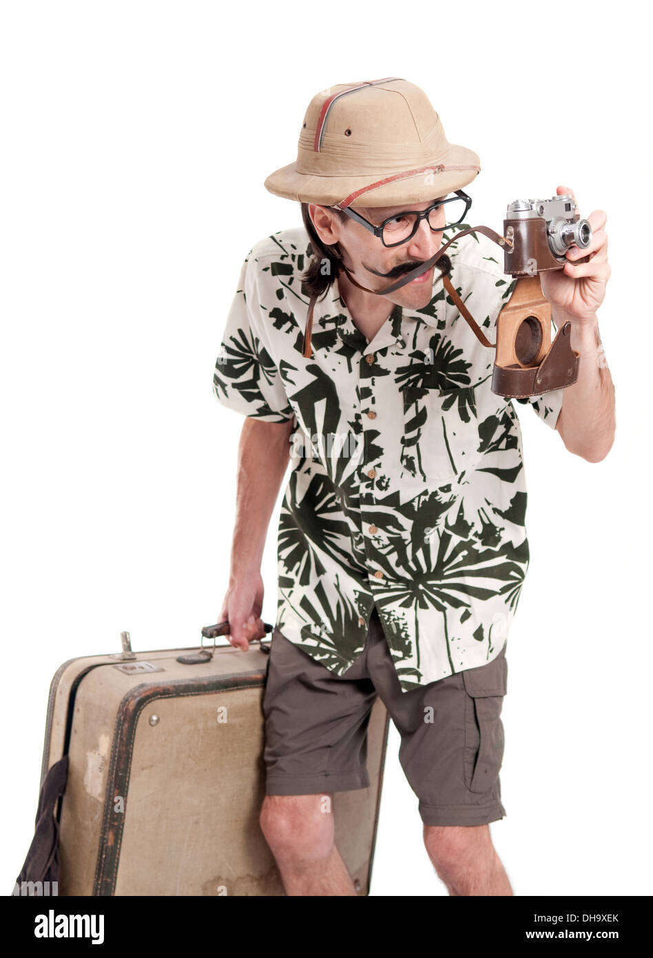 Funny retro photographe ou touristiques safari Banque D'Images