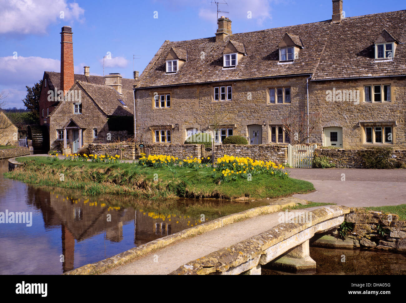 Lower Slaughter, Gloucestershire, Cotswolds, en Angleterre, UK. Banque D'Images