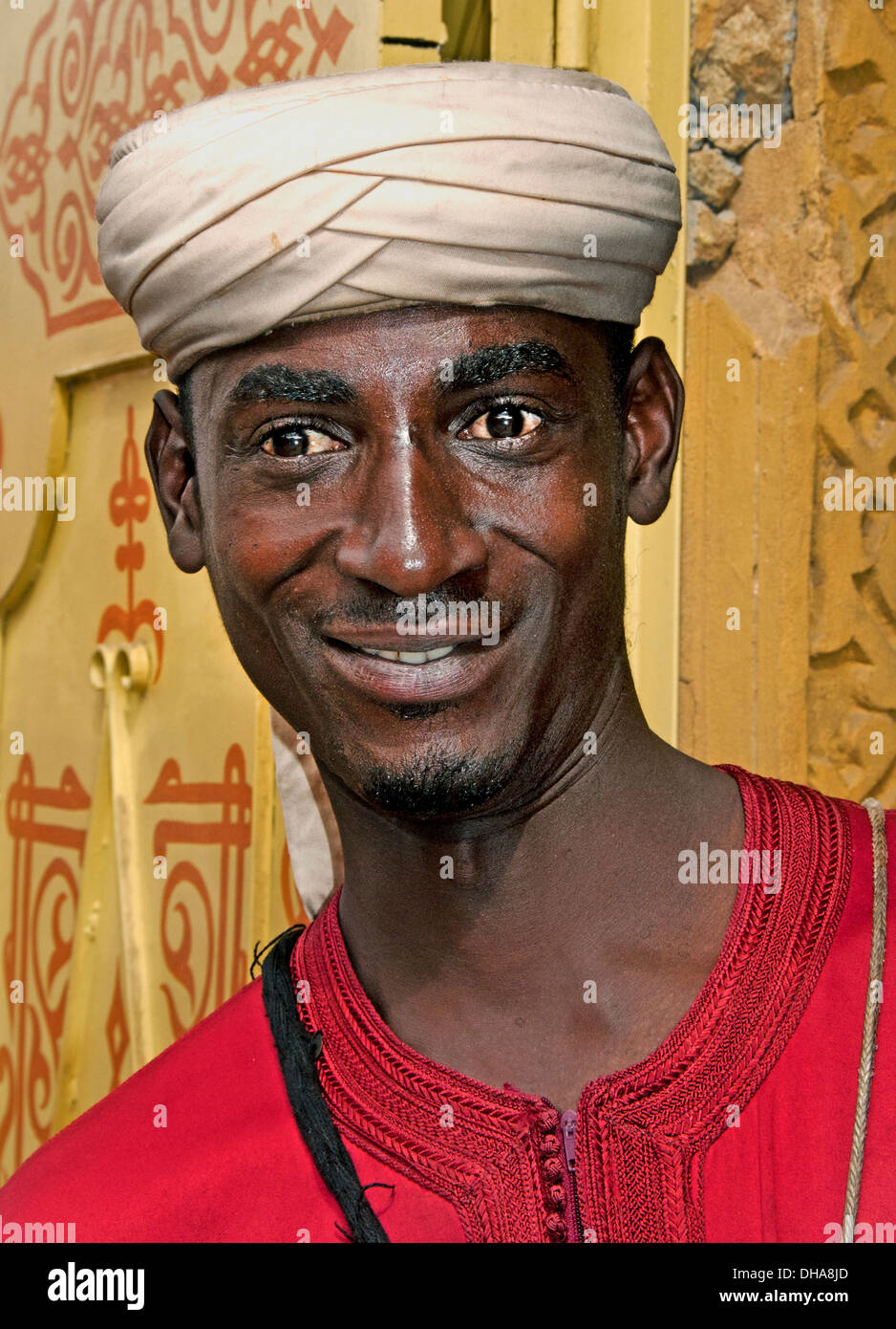 Maroc Marrakech Afrique Maroc Homme beau sourire. Banque D'Images