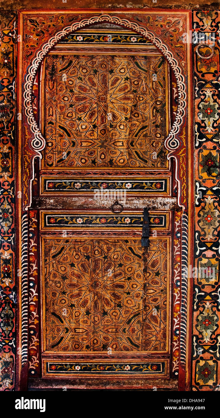 Maroc Marrakech Medina porte serrure de porte de la vieille ville Banque D'Images