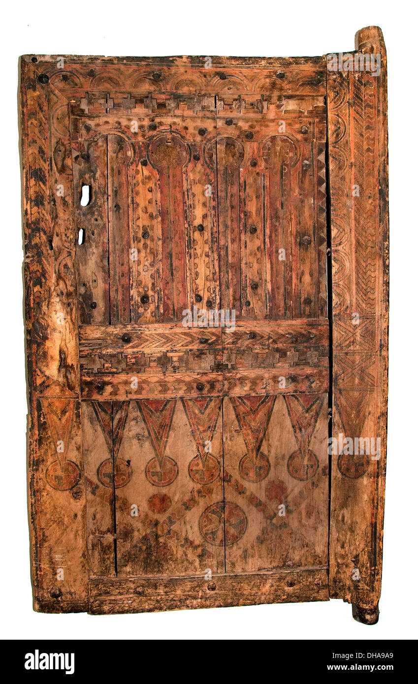 Porte de maison - Chambre de porte de haut Atlas 19/20 siècle Musée de Marrakech Marrakech Maroc Banque D'Images