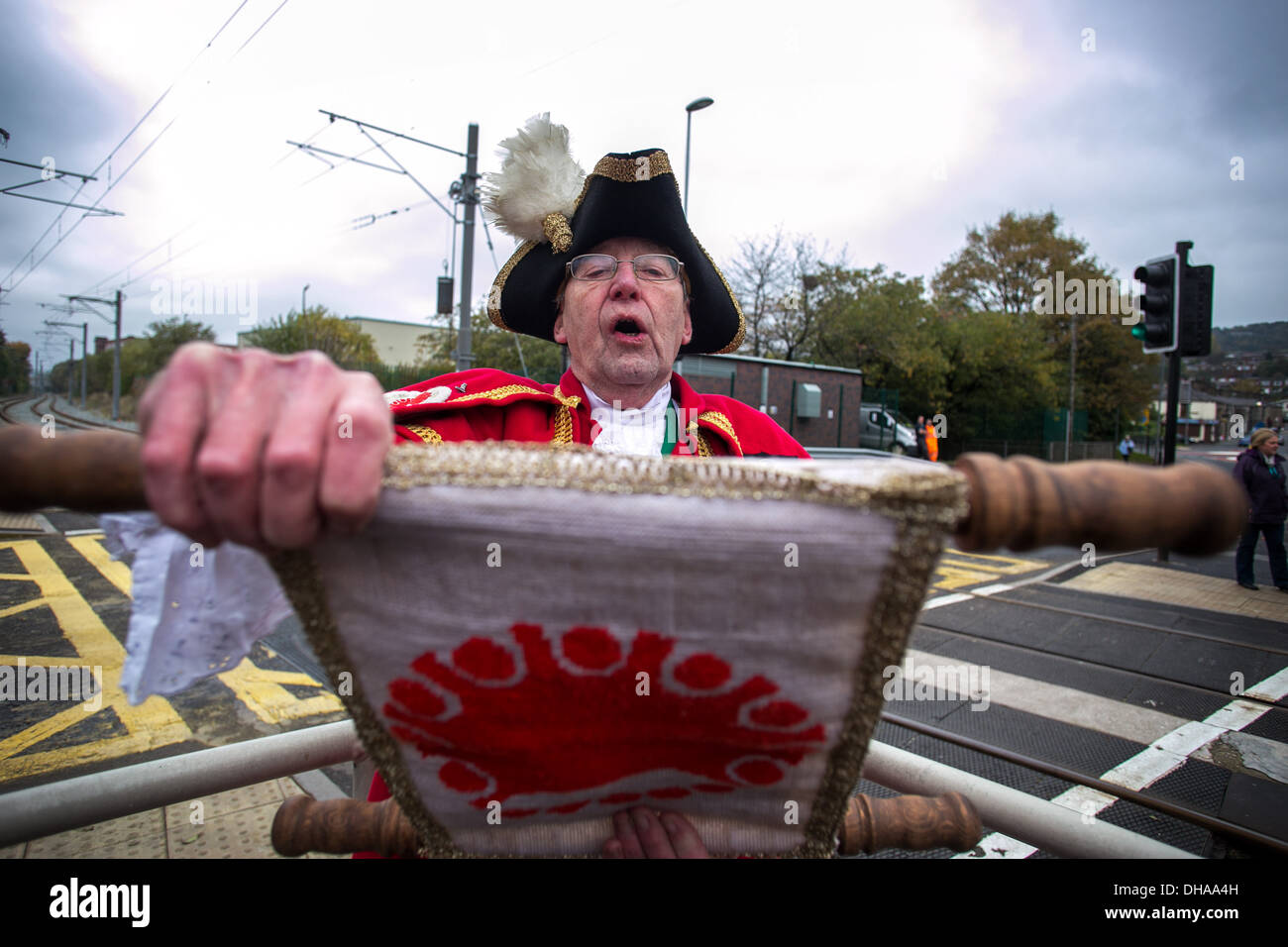 Crieur public John Hudson Oldham Banque D'Images