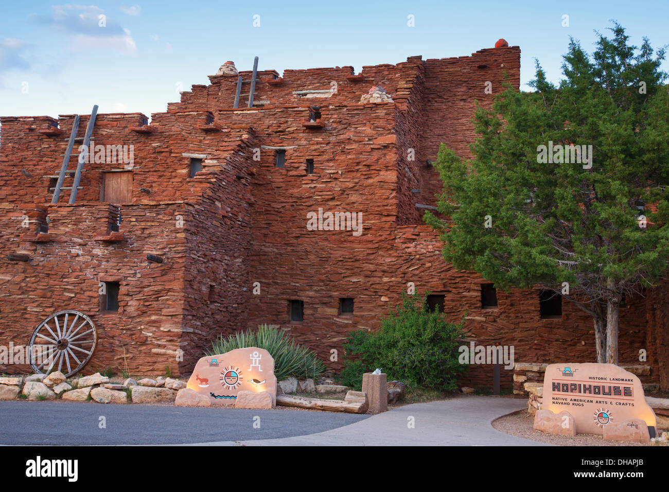 Maison Hopi, Rive Sud, le Parc National du Grand Canyon, Arizona. Banque D'Images