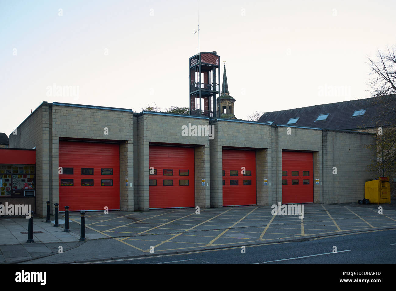 L'extérieur de la station de pompiers dans le centre-ville de Lancaster UK Banque D'Images