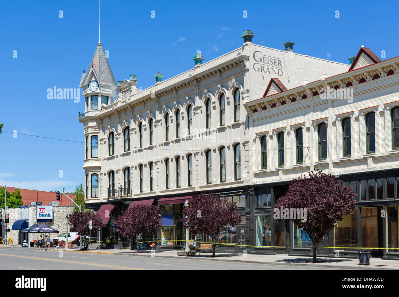 Geiser Grand Hotel historique sur la rue principale au centre-ville de Baker, Nevada, USA Banque D'Images