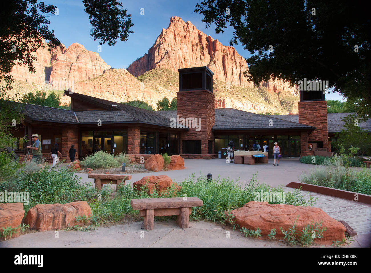 Centre des visiteurs, Zion National Park, Utah. Banque D'Images