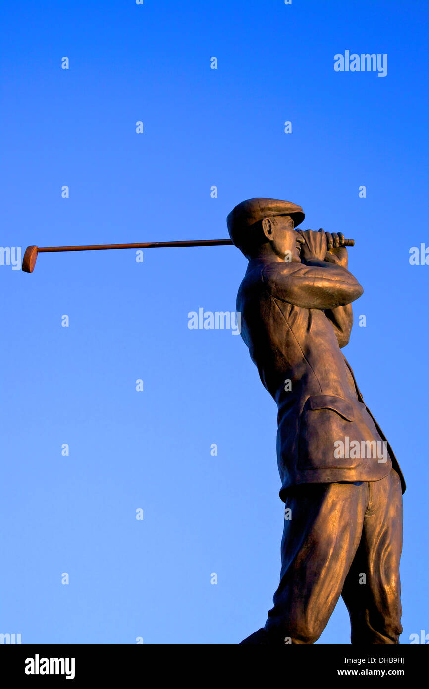 Statue de golfeur Harry Vardon, Jersey, Channel Islands Banque D'Images