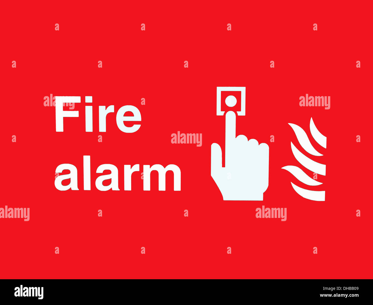 Panneau d'avertissement d'alarme point de feu Banque D'Images