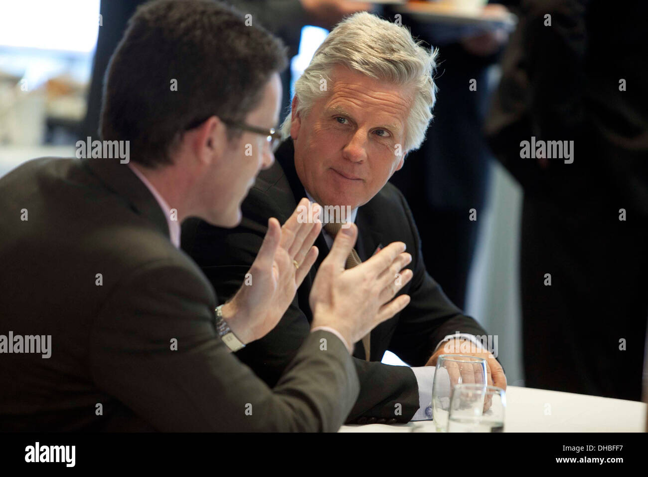 Steve Ryder chez UPS Jeux Olympiques / conférence à Manchester City Football club . Banque D'Images