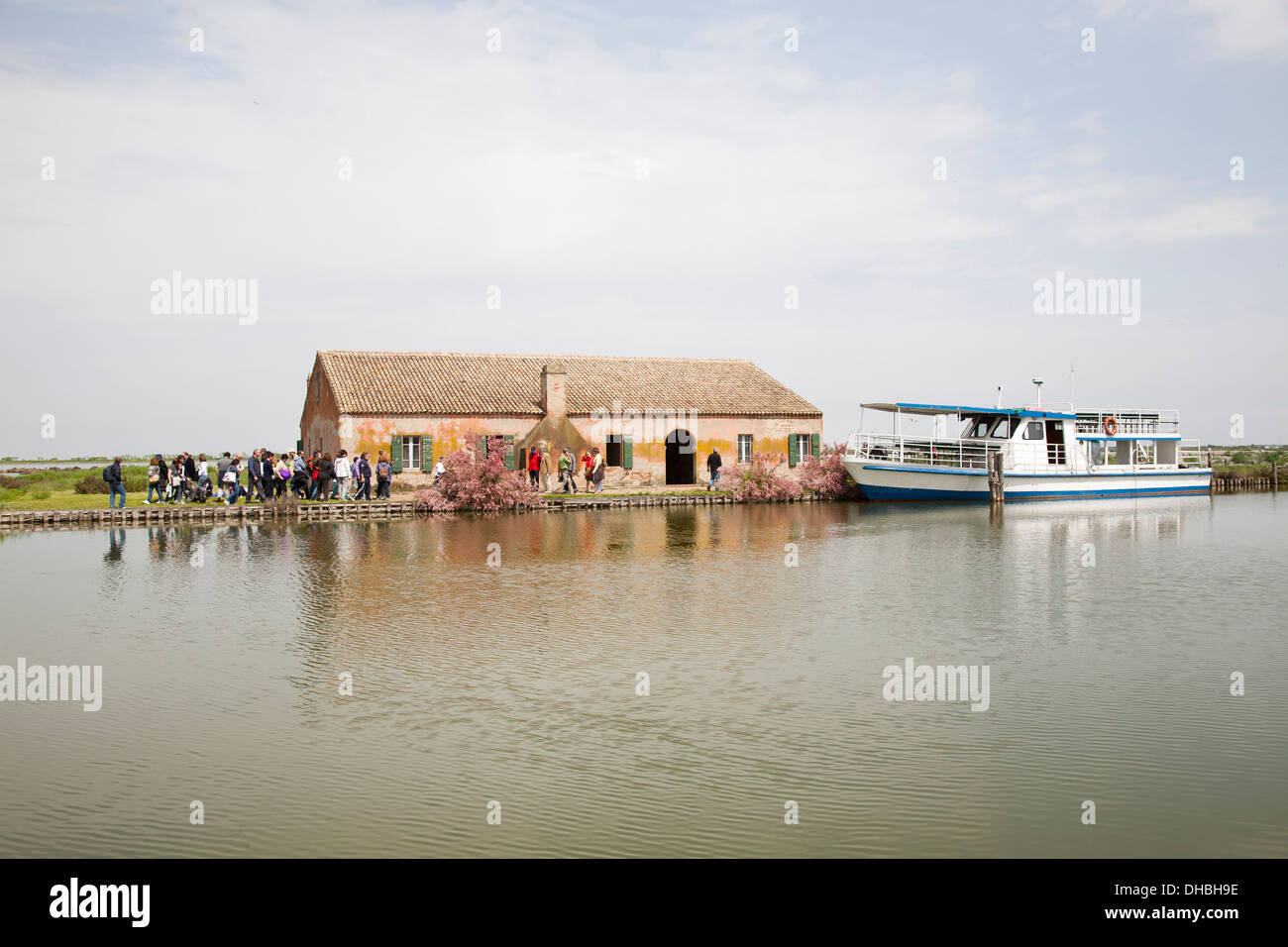 Maison traditionnelle, casoni di valle, vallées de Comacchio, province de Ferrare, delta du Pô, Emilia Romagna, Italie, Europe Banque D'Images