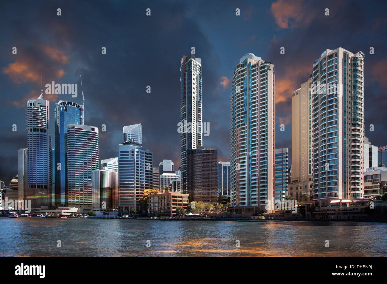 Une photographie couleur de l'horizon d'affaires à Brisbane, Australie. Banque D'Images